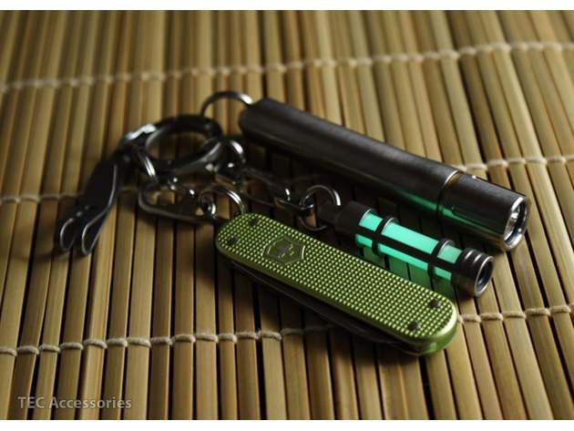 TEC-S3 Stainless Steel Embrite Glow Fob Bead Blasted Stainless Steel