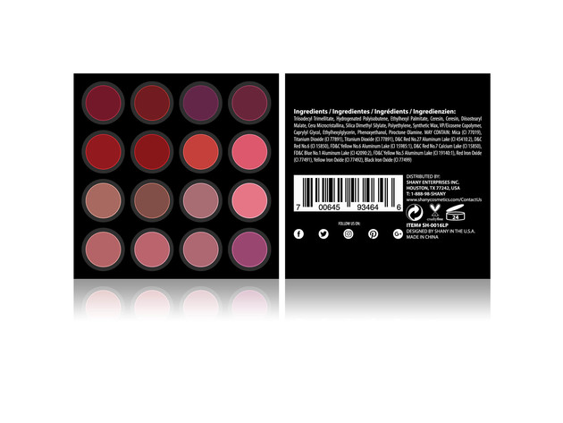 SHANY (Not So) Sweet Sixteen Creme Lipstick Set - Smooth, Highly Pigmented Lip Shades for All Day Wear - 16 Varying Colors