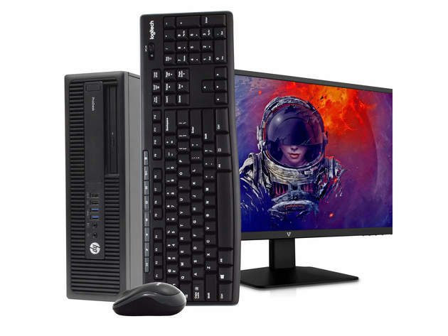 HP ProDesk 600 G2 SFF Desktop PC, Intel i5-6500, 16GB RAM 2TB HDD, Windows 10 Professional, New 23.6" FHD V7 LED Monitor, New 16GB Flash Drive, Wireless Keyboard & Mouse, DVD, WiFi (Renewed)