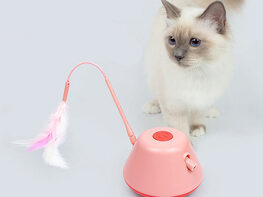 Automated Cat Robot Toy with LED & Feathers
