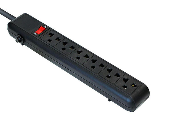 Sleek Space 6-Outlet Power Strip - Black - Product Image