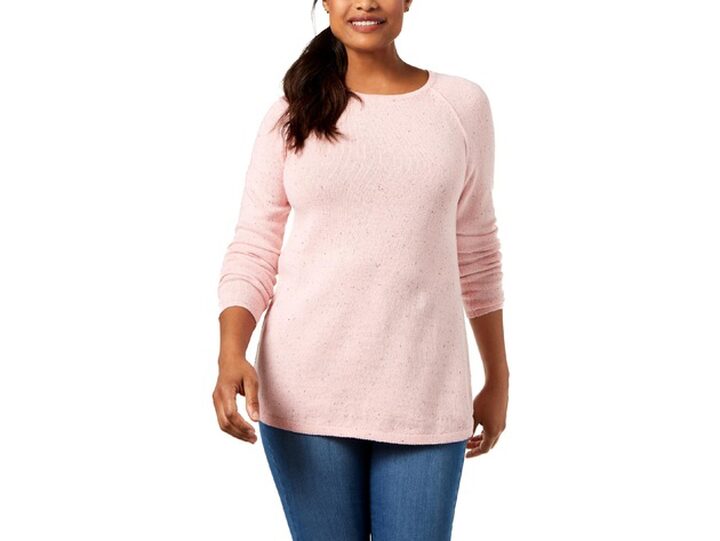 Karen Scott Women's Curved-Hem Sweater Pink Size 2 Extra Large | StackSocial