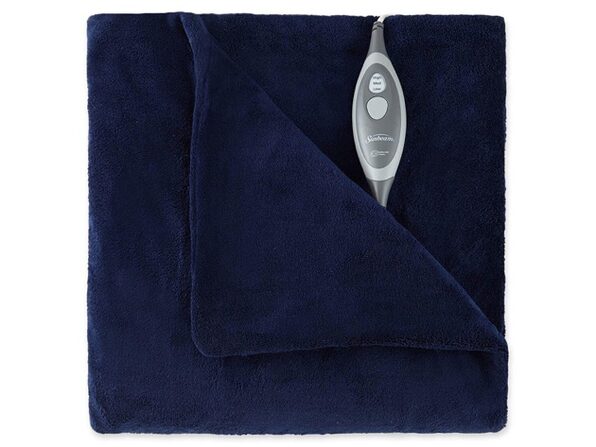 Sunbeam Slumber Rest Electric Heated Microplush Warming Throw Blanket Deptao Royal Blue Stacksocial