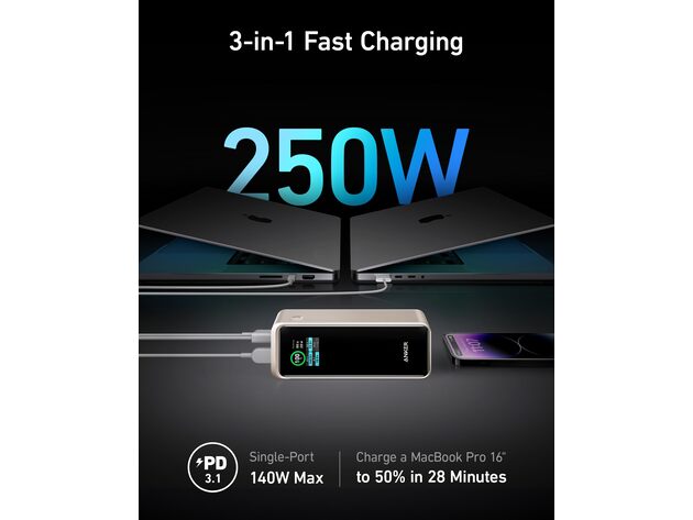 Anker Prime 27,650mAh Power Bank (250W/Champagne)