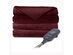 Sunbeam Microplush Comfy Toes Electric Heated Throw Blanket w Foot Pocket Garnet Red - Garnet Red