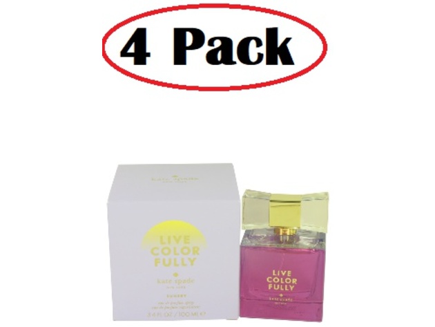 4 Pack of Live Colorfully Sunset by Kate Spade Eau De Parfum Spray 3.4 oz