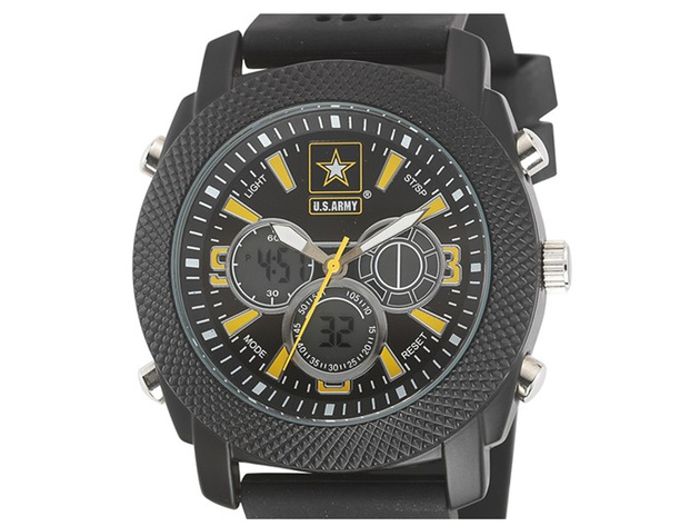 Mens US Army Wrist Armor C21 Black and Yellow Watch