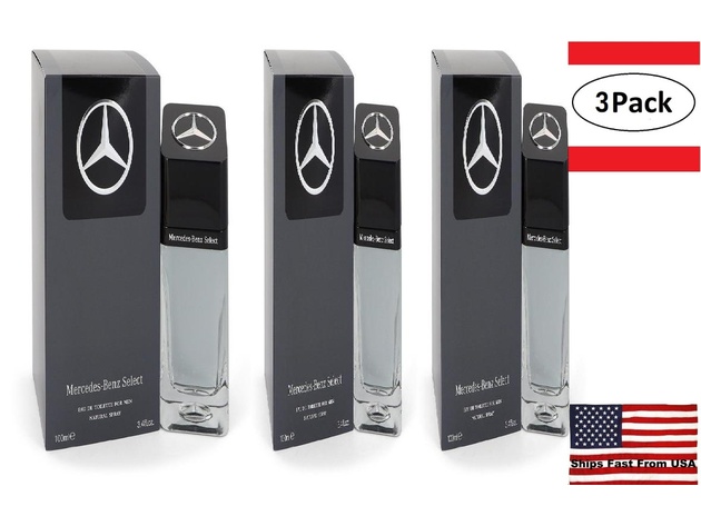 3 Pack Mercedes Benz Select by Mercedes Benz Eau De Toilette Spray 3.4 oz for Men