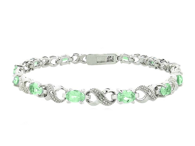 Simulated 5.55CTTW Peridot Multi-Stone Infinity Link Bracelet