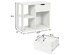 Costway 3-tier Side Table W/Storage Shelf&Drawer Space-saving Nightstand White - White