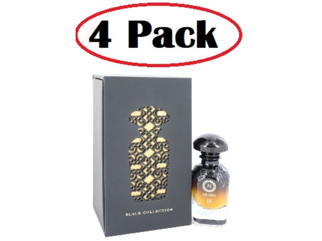 4 Pack of Arabia Black III by Widian Extrait De Parfum Spray (Unisex) 1.67 oz