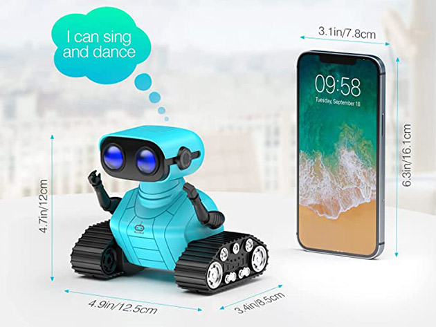 Rechargeable RC Robot for Kids Boys with Music & LED Eyes