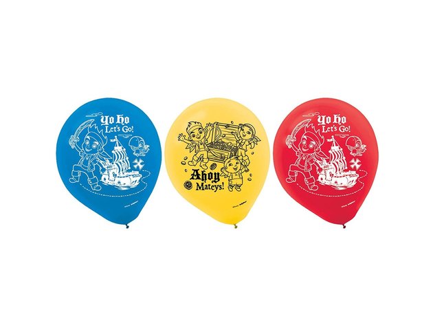 Jake and the Neverland Pirates Pack of 6 Latex Rubber Balloons (Helium Quality)