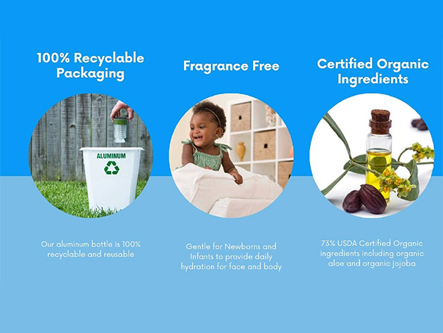 Nature's Baby Organics Fragrance-Free Face & Body Moisturizer (2-Pack)