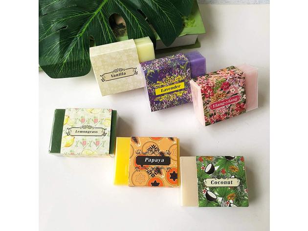 Purelis Naturals Aromatherapy Soap Bars, Artisan Crafted with Essential Oils, 6-Pack Gift Set. Handmade, Organic Antibacterial Face and Body Soap