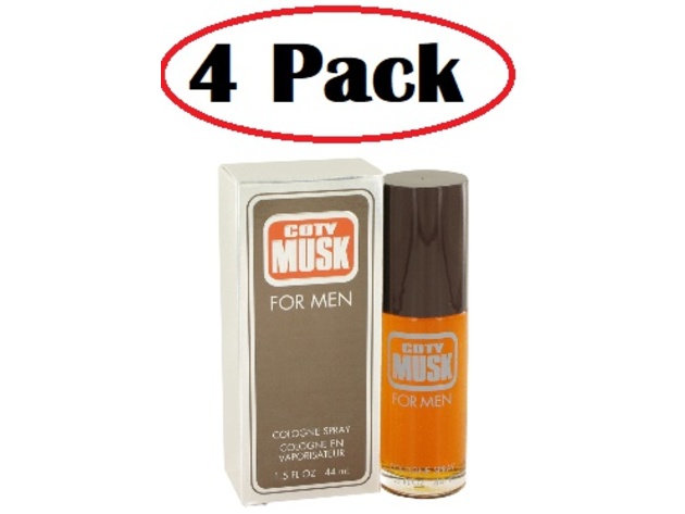 4 Pack of COTY MUSK by Coty Cologne Spray 1.5 oz