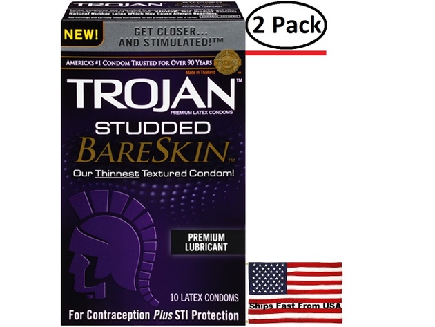 ( 2 Pack ) Trojan Studded Bareskin - 10 Pack | StackSocial