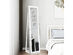 Costway Mirrored Jewelry Cabinet Lockable Standing Storage Organizer W/ Shelf - White