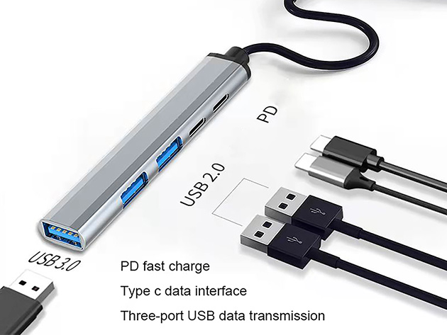 Mini 5-in-1 Type-C to USB Hub