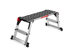 Goplus 330lbs Aluminum Step Stool Folding Bench Work Platform Non-slip Drywall Ladder - Silver