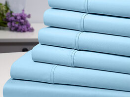 6-Piece Bamboo-Blend Comfort Luxury Sheet Set (Aqua/King)