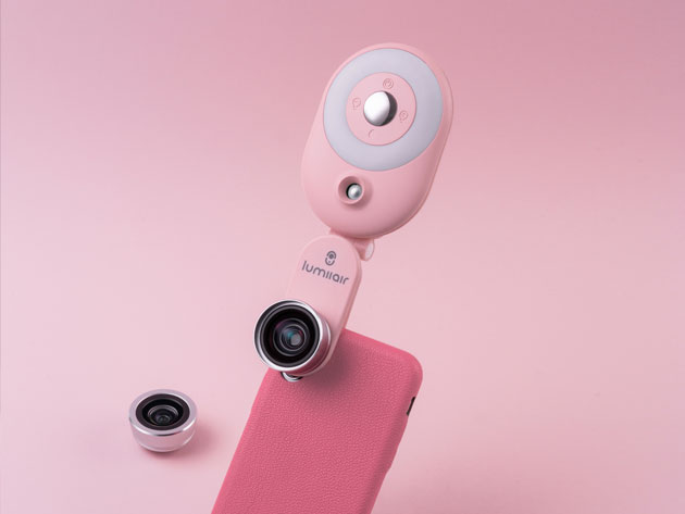 Lumiiair Smartphone Selfie Lens with Humidifier: Basic Set (Rose)