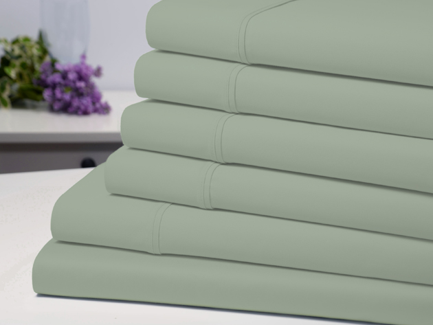 6-Piece Bamboo-Blend Comfort Luxury Sheet Set (Sage/King)