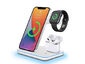 3 In 1 Fast Qi Wireless Charger USB Charging Dock Station for iPhone (White)
