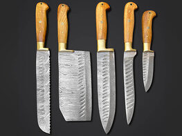  5-Piece Handmade Damascus Chef Knives Set