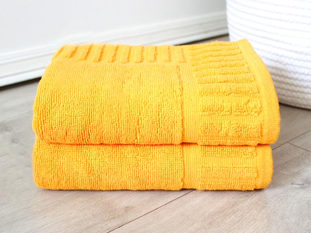 Hurbane Home 2-Piece Cotton Bath Rug Set (Yellow)