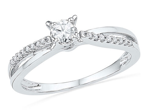 1/4 Carat (ctw G-H, I2-I3) Diamond Promise Crossover Ring in