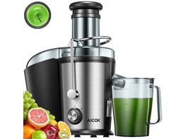 AICOK Juice Extractor Easy to Clean, 800W Ultra Power Stainless Steel Centrifugal Juicer Machine with 3''Wide Mouth for Whole Fruits & Vegetables, 2 Speed Control, Anti-drip, BPA Free