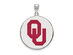 Sterling Silver U. of Oklahoma XL Enamel 'OU' Disc Pendant