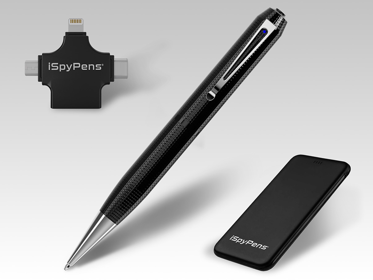 iSpyPen Pro X 2K HD Camera Pen 64GB (Silver/Bundle)