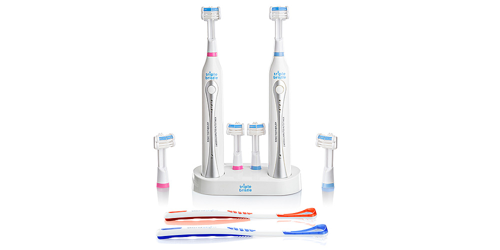 Triple Bristle Sonic Duo Rechargeable Toothbrush Set