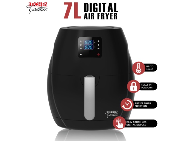Kitchen Couture 7L Air Fryer Digital Low Fat Oil Free Rapid Healthy Deep Cooker