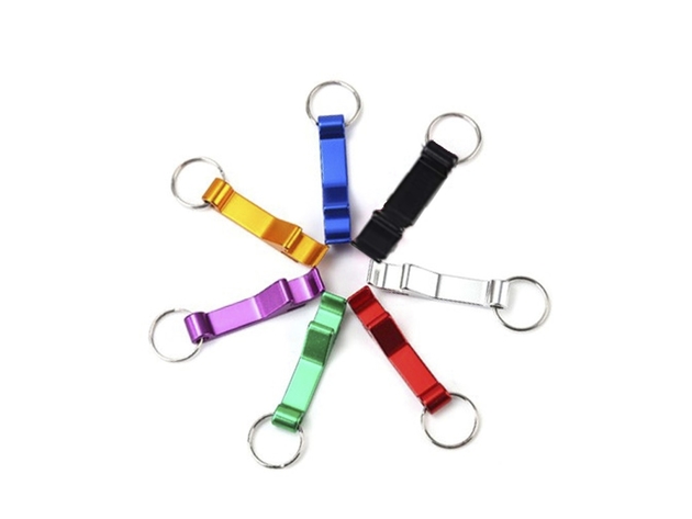 7-PACK Renewgoo Keychain Aluminum Double-sided Durable Bottle Opener, 2-in-1 Design, Beer and Wine