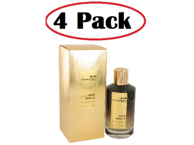 4 Pack of Mancera Aoud Vanille by Mancera Eau De Parfum Spray (Unisex) 4 oz