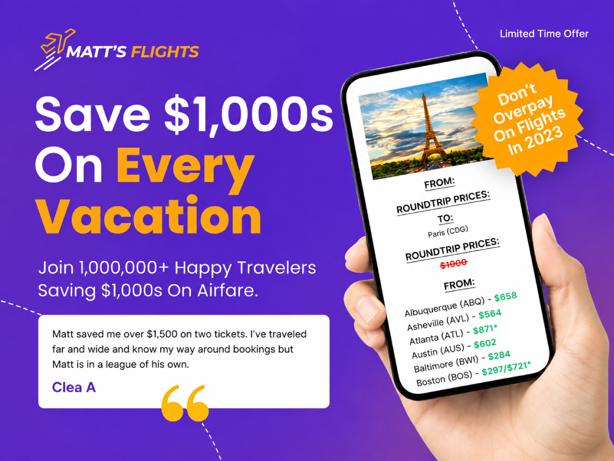 Matt's Flights Premium Plan: Lifetime Subscription
