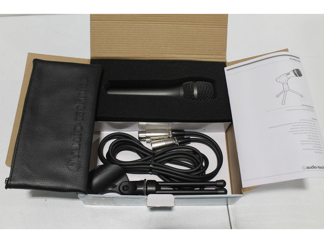 Audio-Technica AT2005USB Handheld Cardioid Dynamic USB/XLR Microphone, Black (Like New, Damaged Retail Box)