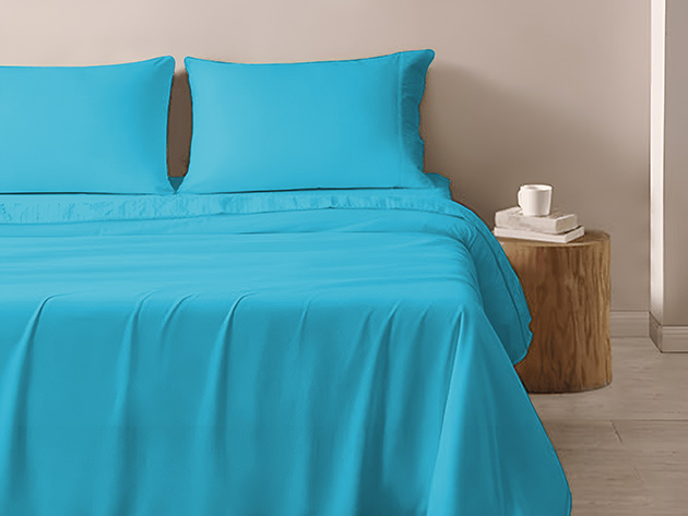 4-Piece Microfiber Sheet Set (Aqua/King)