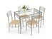 Costway 5 Piece Dining Set Table And 4 Chairs Glass Top Kitchen Breakfast Furniture 