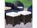 Costway 2 Piece Patio Rattan Ottoman Cushioned Seat Coffee Table Furniture Beige - Brown