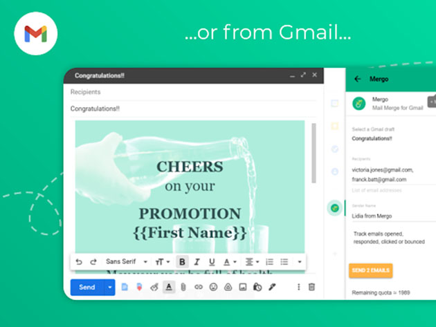 Mergo: The Easiest Mail Merge Tool for Gmail (Lifetime Subscription)