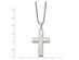 Mens Stainless Steel Polished Laser-Cut Cross Pendant Necklace with Chain