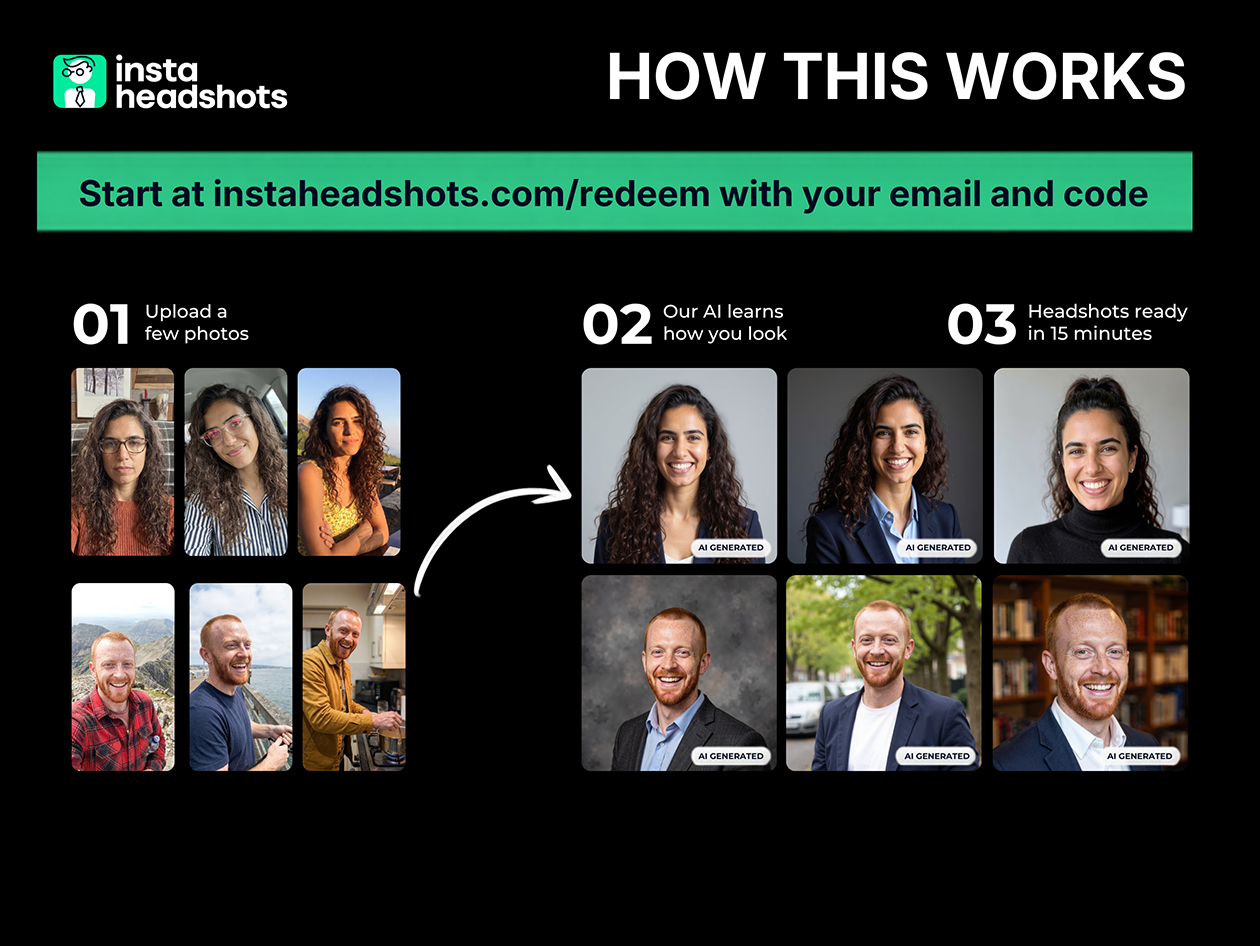 InstaHeadshots AI Headshot Generator Starter Plan: One-Time Purchase
