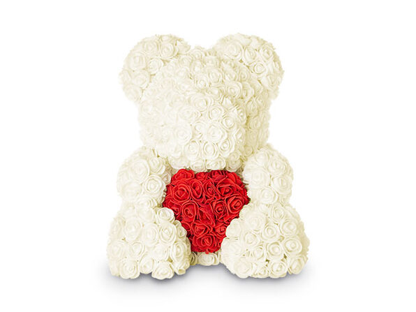 rose petal teddy bear