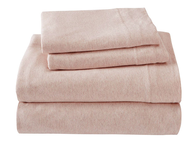 Brooklyn Flat Jersey Knit Sheet Set (Blush/King)