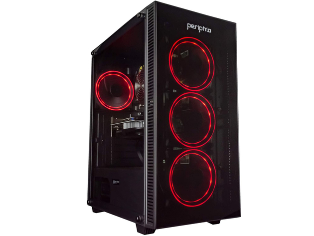 Periphio Red Gaming PC, Intel Quad Core i7 3.3GHz, 16GB RAM, 512GB SSD ...