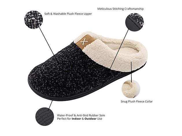 Toasty Trotters Unisex Slippers (Ebony Black/Extra Large)